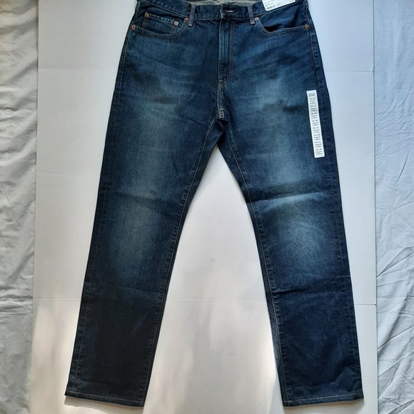 Uniqlo Men's Regular Fit Straight Blue Wash Jeans - Picture 1 of 8